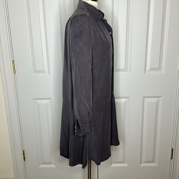 SAMSOE SAMSOE Lizzy Shirt Dress in Grey Long Puff Sleeve Drop Waist SzSmall - Picture 6 of 10